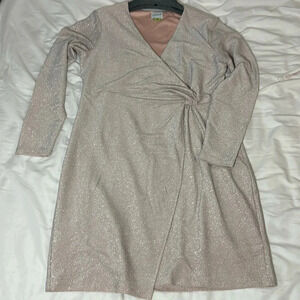 Serra Blush Sparkle Wrap Dress